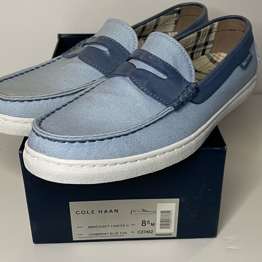 Cole Haan Mens Canvas Casual Weekend Loafers beach preppy boat shoes Size 8.5